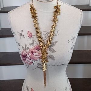 ^ Vintage Cascading Petal Statement Y-Necklace